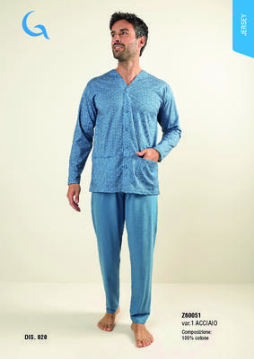 PIGIAMA APERTO UOMO M/L Z60051 Tellini S.r.l. Ingrosso Abbigliamento